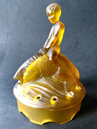 Art deco amber frosted glass - frosted,