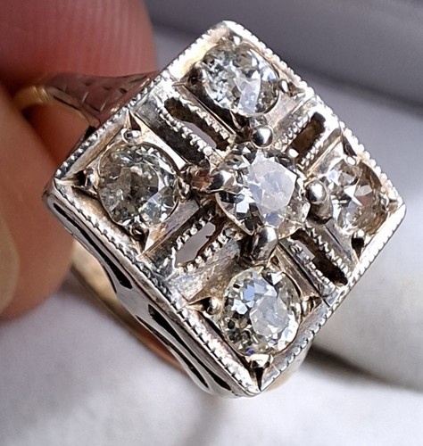1ct old cut diamond - 1.1ct, gold