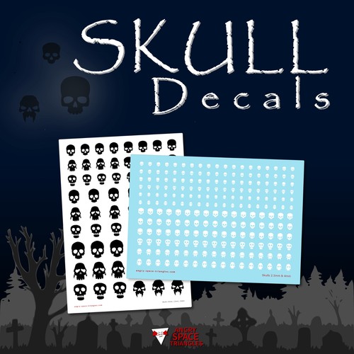 Skull decals water transfers - /,