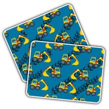 2x Vinyl Sticker Blue Digger