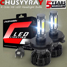 Pair H4 LED Headlight Bulbs