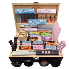 Large Rolling box Black Wooden Smoking Box Gift Set Storage Box Christmas Gift