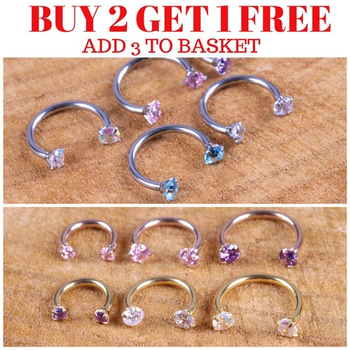 Horseshoe gem piercing - horseshoe,