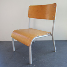 Vintage Plywood And Metal Childs Small School Chair