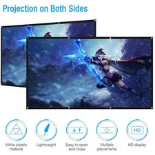 60" -150" Projector Screen HD Foldable Projection Curtain Outdoor Home Theater