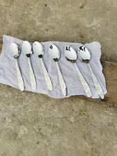 Leaser Print Spoons Mini Rice Spoons Desert Tea Stainless Steel Silver 24pieces