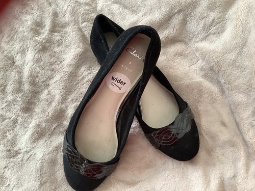 Clarks pretty black suede - clarks,