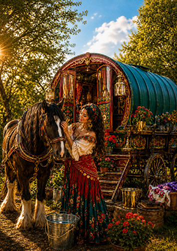Romany gypsy caravan wall - romany,