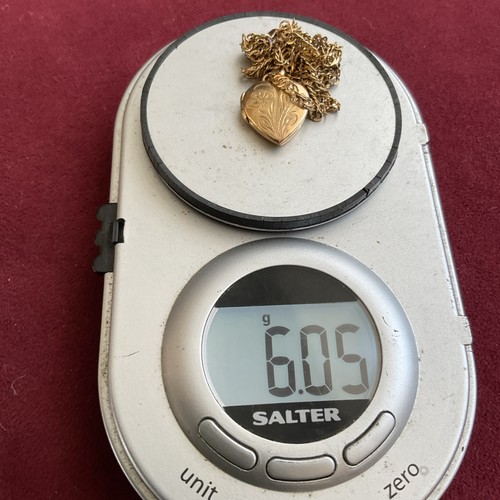 Vintage gold heart locket - gold,