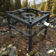 Single Key Boiling Ring Burner Gas Stove Cooker Cast Iron Heavy Duty Long Legs