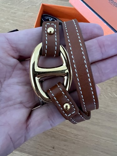 Hermes brown leather - brown, white