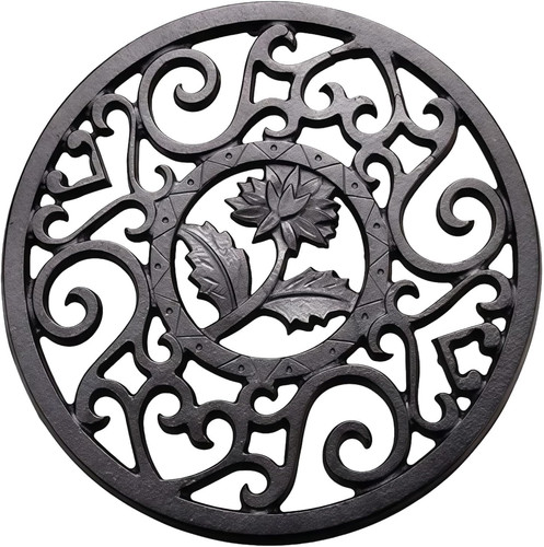 5cm round cast iron trivet - round,