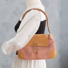 GUCCI Jackie Bamboo Hand bag Purse Suede Leather Authentic