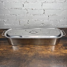 Large Vintage 60cm/24 inch Stainless Steel Fish Poacher Kettle Lid & Steamer VGC