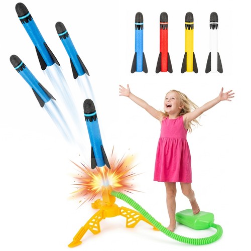 4pcs foam rocket toy launcher - foam,