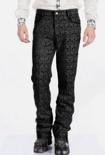 Victorian black brocade men - black,