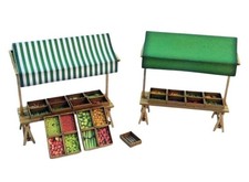 LX067 Scale Model Scenery OO Gauge Market Stalls