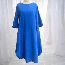 Zei La La Blue Lagenlook Parachute Hem Cocoon Maxi Dress Size XL