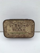Vintage Ogdens St Bruno Flake 2oz Tin Writing Scratched into Surface