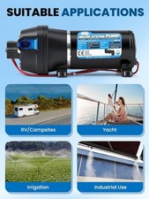 Mxmoonant 12V DC Automatic Water Pump, Booster Pump, 35 Psi, 2.4 Bar, 95W, 12.5