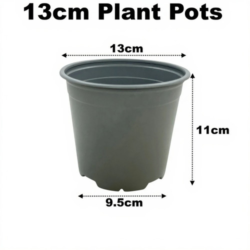 13cm plant pots grey plastic - grey,
