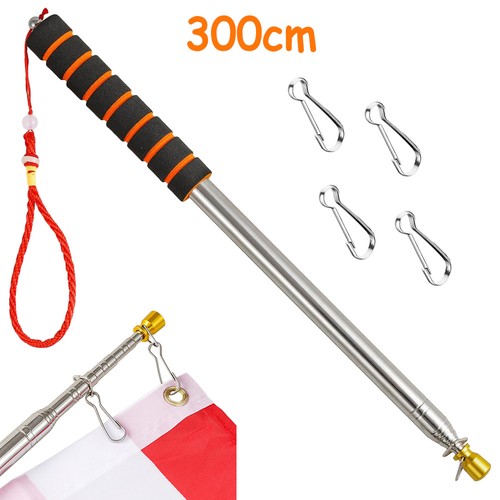 Telescopic flag pole - 3m,