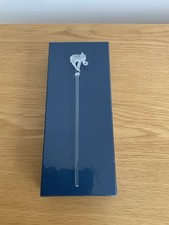 Vintage Glass Swizzle Stick Elephant Standing on Ball Frosted Glass Maybe Albedo