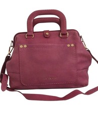 Ted Baker Stab Stich Magenta Leather Large Satchel Doctors Bag