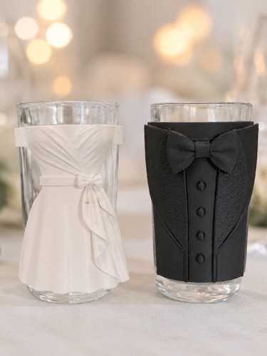 2pcs bride groom glass - bride, &
