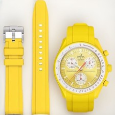 20mm Rubber Strap For Omega X Swatch MoonSwatch Mission To The Sun - Yellow