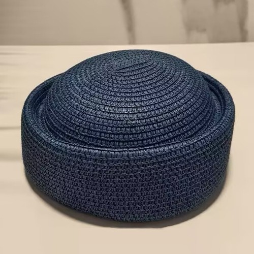 Straw pillbox hat - hat, summer