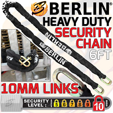 HEAVY DUTY Security Chain 6ft Hardened Steel Chain 1.8m x 10mm Square Links
