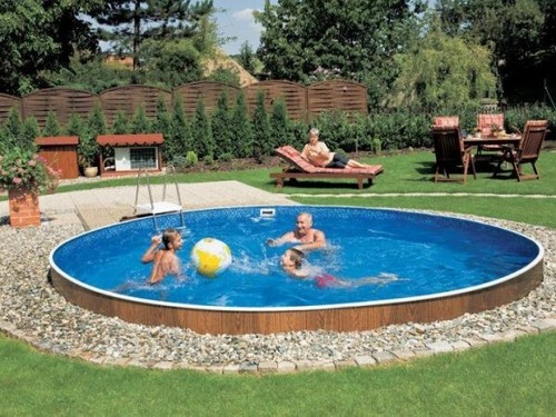 Above ground swimming pool - ground,