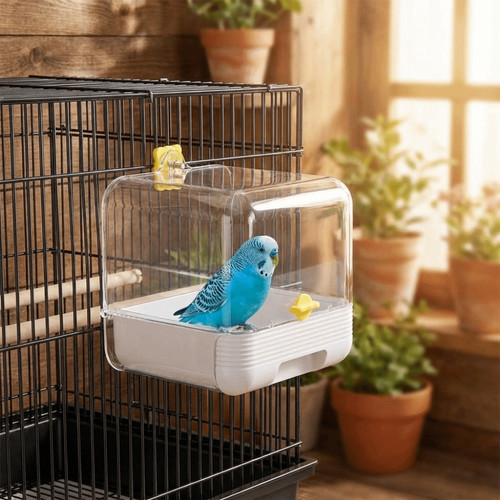 Space saving parakeet bathtub - space,
