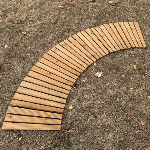 Wooden curved garden path - curved,