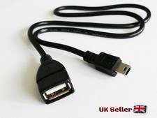 50cm OTG Mini USB B Male to USB A Female Extension Cable Data SYNC Cord Lead
