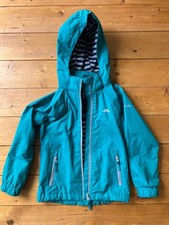 TRESPASS TP50 AGE 3-4 YEARS Green WATERPROOF JACKET RAINCOAT WITH HOOD