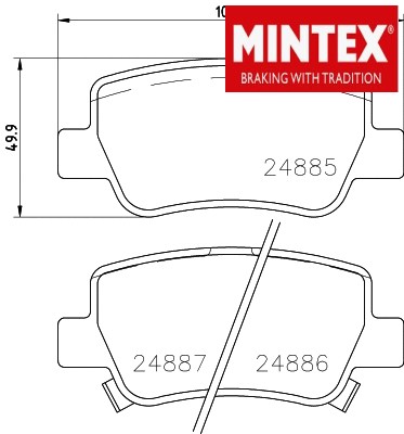 Rear brake pads set - rear, left