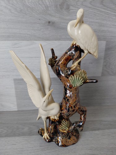 Chinese porcelain white herons - porcelain,