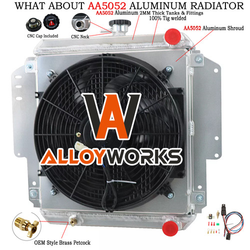 Row radiator shroud fan - radiator+shroud,