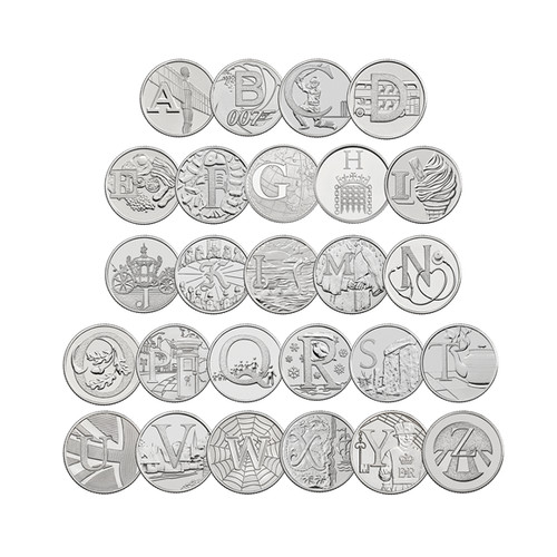 10p alphabet pence - 10p, a-z