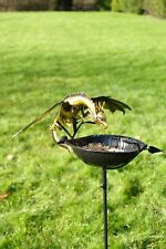 Dragon Birdbath Bird Bath Feeder Garden Water Bowl Gift Decor Decoration Stake