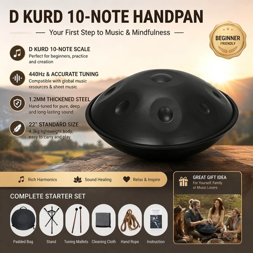 Handpan drum black 10tones - handpan,