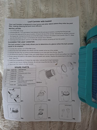 Leaf catcher replacement - replacement, pool