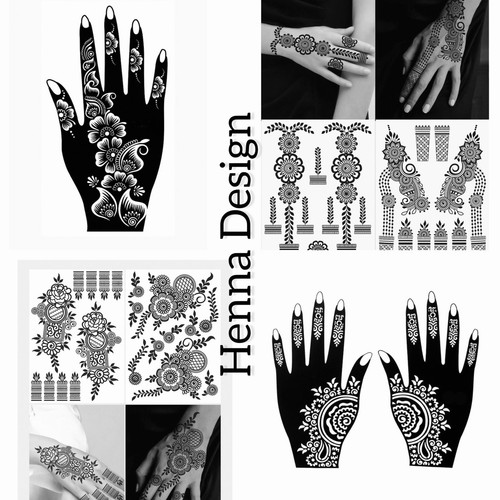 Henna stencils hand mandala - henna,