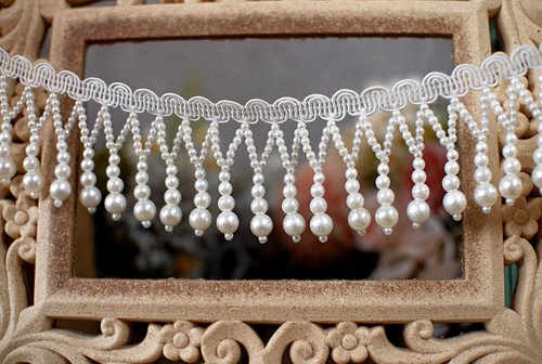 Pearl bead trim dangling - bead, trim,