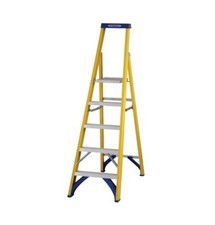 Werner 717 5 Step Fibreglass Platform Stepladder, Heavy Duty Industrial Grade