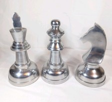 Aluminum Jumbo Chess Pieces Knight King Queen Decorative Accents - 3 A3