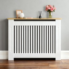 92cm Tall Wood Texture Top Radiator Cover Shelf Cabinet Modern MDF Wood Slat XL