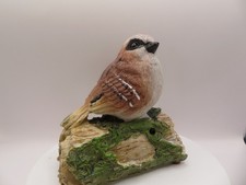 New Motion Sensor Activated Singing/Chirping Brown Bird On Log Garden Ornament